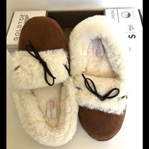 NWT Gold Toe Women Faux Fur Lined Slippers 6-7